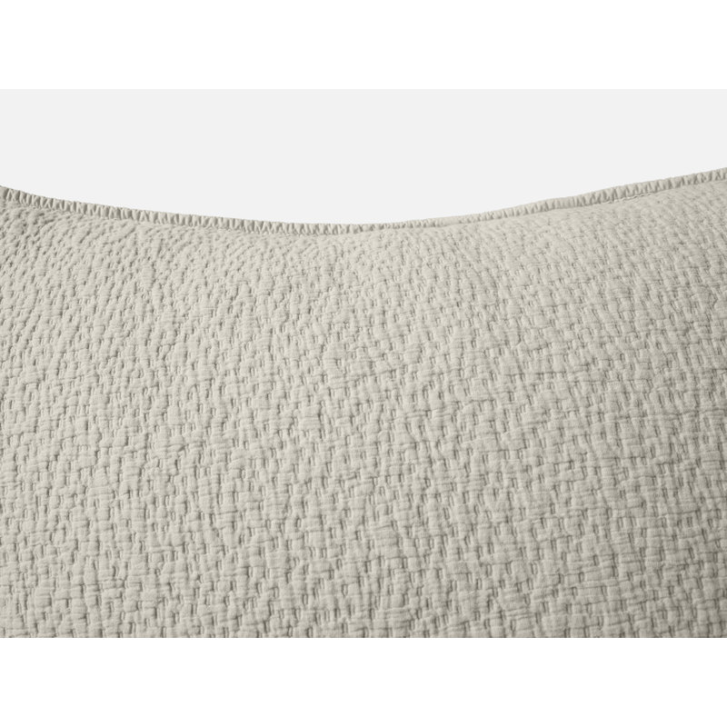 Cascade Organic Matelasse Sham, Euro, Stone