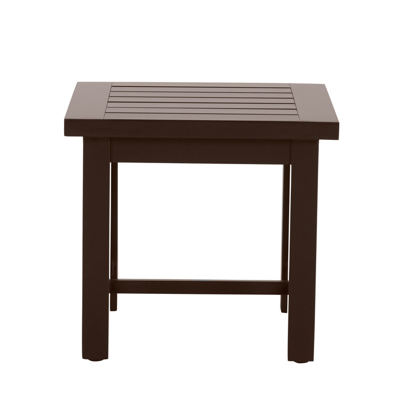 Club Aluminum Outdoor Side Table, Mahogany