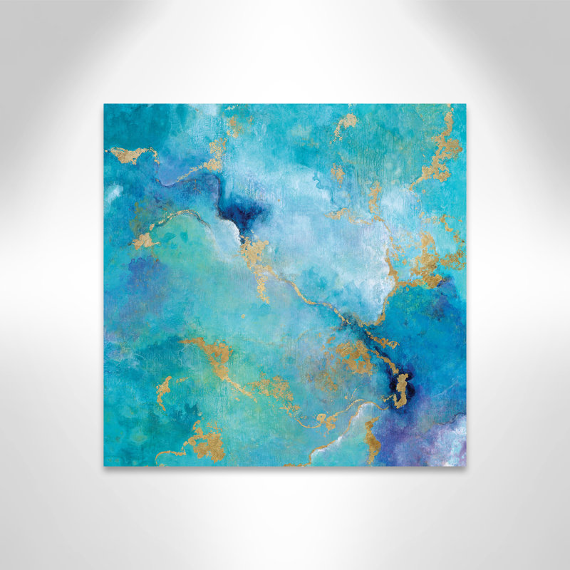 Golden Edge I - Peinture, Toile tendue, H 24 po x l 24 po x P 1,375 po