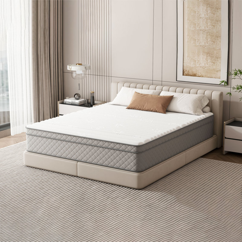 Matelas hybride extra-long avec matelas à ressorts 12 po Noren, 12", Simple extra long