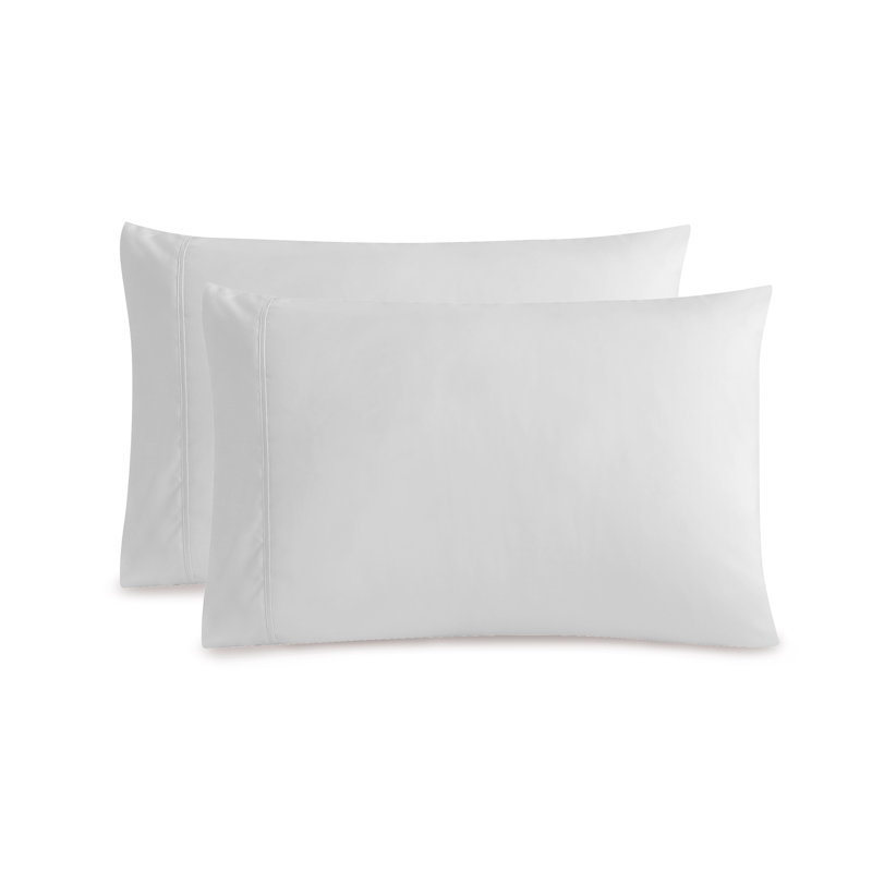 White Standard Size Polyester Pillowcase Set
