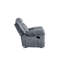 Fauteuil inclinable confortable en velours avec rangement caché et inclinable à deux tons de gris, table rabattable, 3 places, et détails capitonnés élégants-882374852