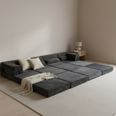 Canapé convertible modulaire avec coussins amovibles