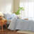 LIFETOWN Striped Duvet Cover Set 100% Washed Cotton Material Soft Linen Feel 3 Pieces Bedding Set-121598529-121598535