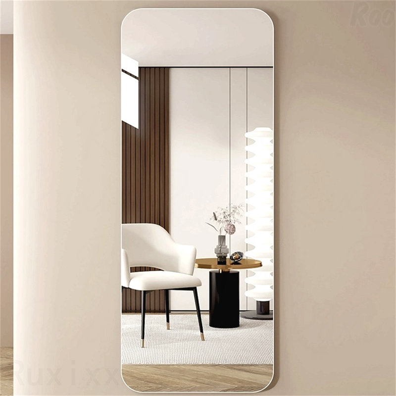 Miroir d'appoint mural rond 5 mm en verre argenté, 59,05 po x 14,96 po