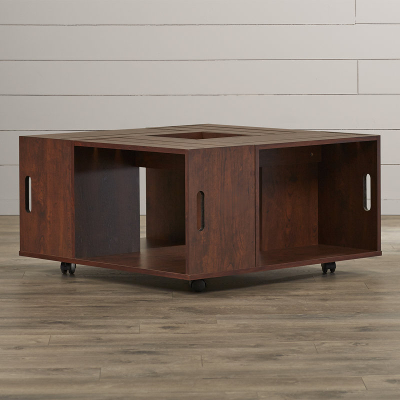Wheel Coffee Table with Storage