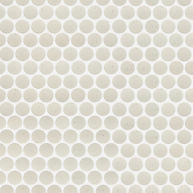 Mid Century Mod 1.25 in. Porcelain Penny Round Mosaic Tile (11.24 Sq. Ft. / Case), Cream