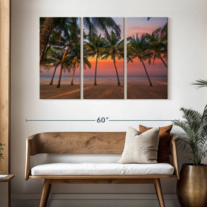 Gillard Caribbean Palm Tree Sunset, 32" H x 50" W