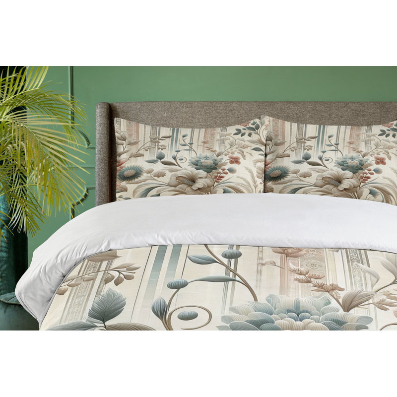Vintage Duvet Cover, California King Duvet Cover + 2 Standard Shams