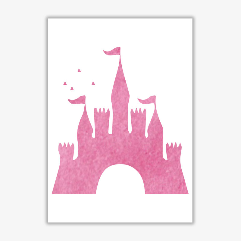 Castle - Painting, Unframed, 30 cm H x 21 cm W x 1 cm D, Pink