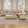 L-Shaped 6 Seats Modular Sectional Sofa with Storage Seats, Phone Holder and Console Table