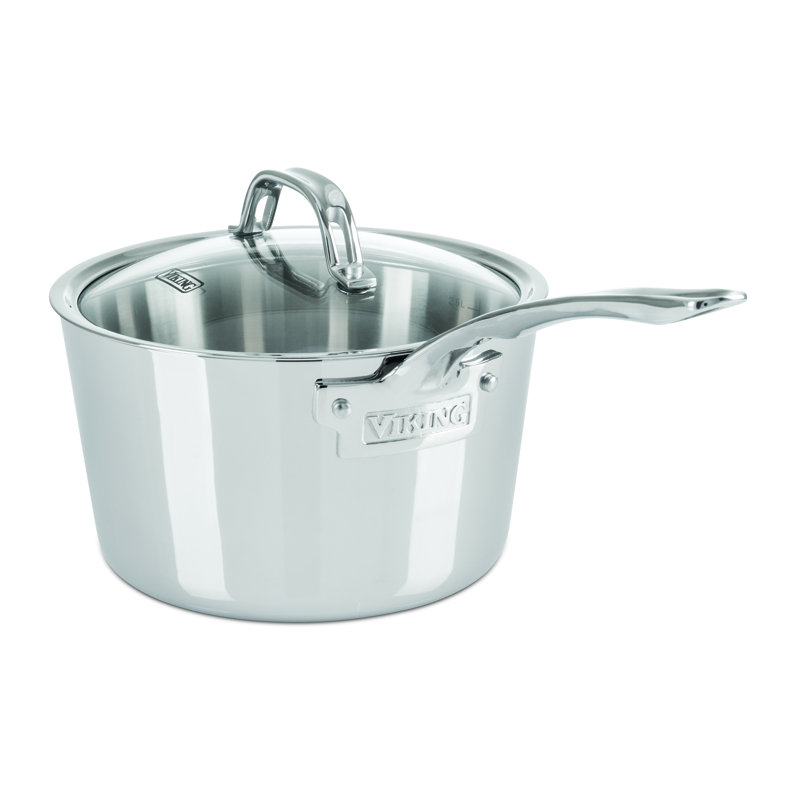 Viking Contemporary 3-Ply Sauce Pan with Glass Lid, 3.4 Qt.