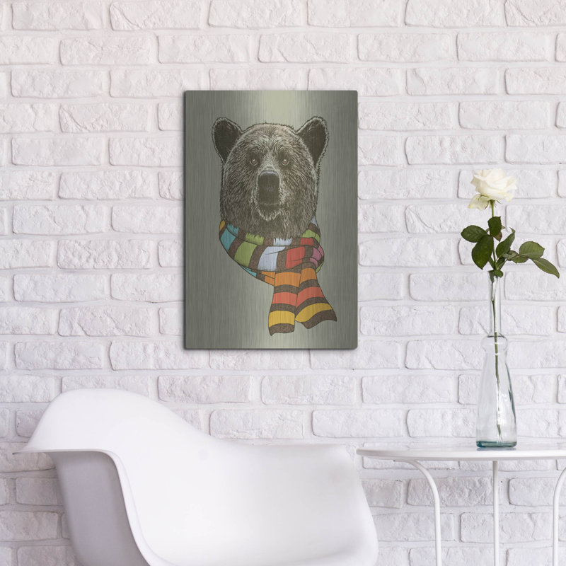 «Bear Scarf» par Rachel Caldwell, H 24 po x l 16 po