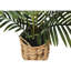 Palmier artificiel 25 po, 11 feuilles de soie réglables avec pot beige tissé