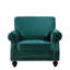 Chaise d'appoint classique en velours avec pieds tournés en bois massif et fauteuil rembourré-133217566