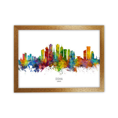 Doha Qatar Skyline by Michael Tompsett - Print