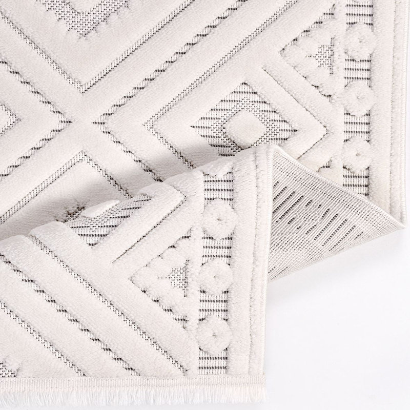 Tapis beige moderne lavable à la machine, Rectangle 5 pi 3 po x 7 pi 7 po