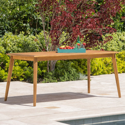 Outdoor Dining Table With Acacia Wood Frame