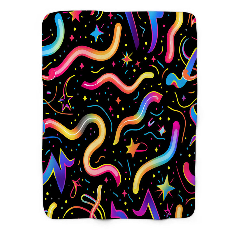 Cosmic Disco Party - Couverture sherpa de qualité supérieure 1 pièce, Lit simple