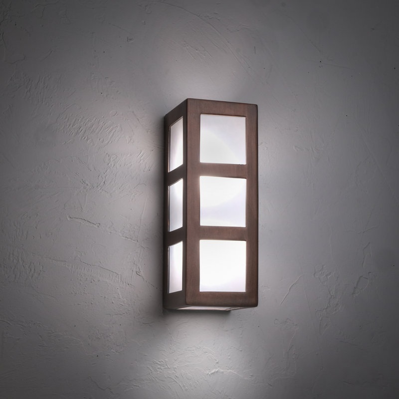 Coan Ceramic Outdoor Wall Light, LED Bulb Included, 15" H x 5" W x 5" D, Rubbed Copper