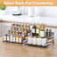 1 Pack Black 4-Tier Metal Spice Rack, Adjustable Depth Shelf Riser for Kitchen Cabinet/Countertop/Pantry/Cupboard Seasoning Display