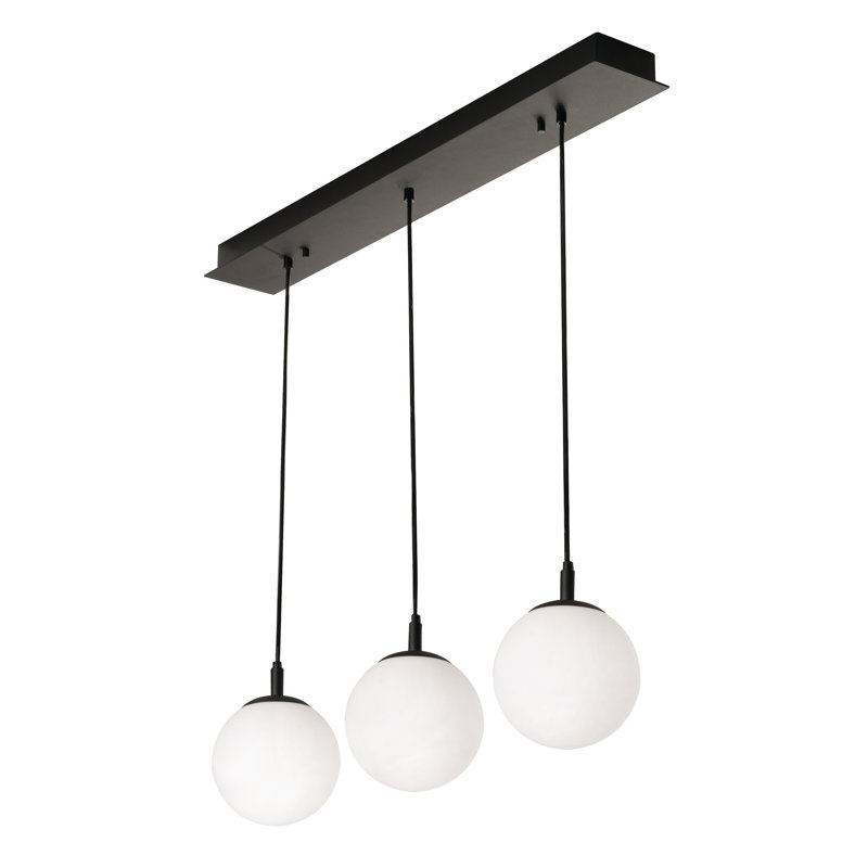 Triple luminaire suspendu Altia, Noir