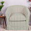 Chaises d'appoint pivotantes, tissu et fer, chaise rayée moderne pour la maison