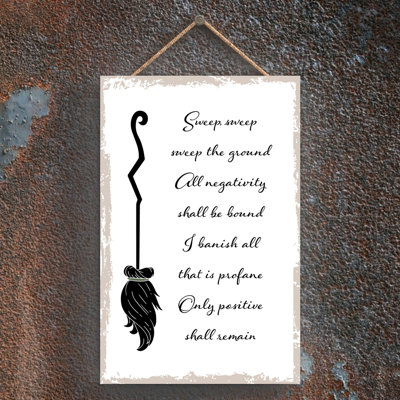 Witch Sweep Sweep Wooden Plaque