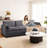 102" Corduroy L-Shaped Couch 3-Seater With Movable Ottoman-1842814031