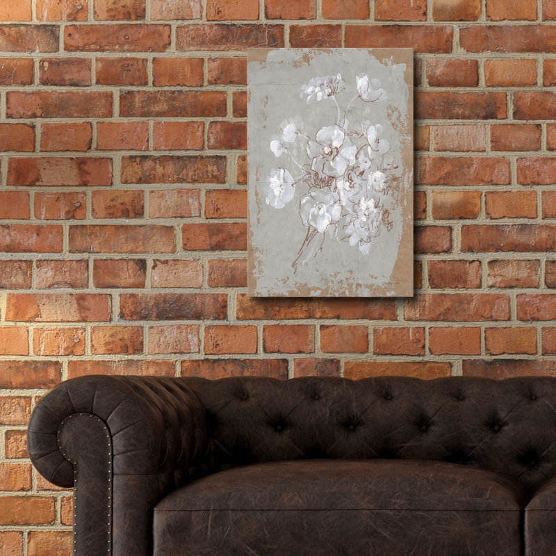 Art mural en verre épique «Delicate Floral 1» par Danhui Nai, H 24 po x l 16 po