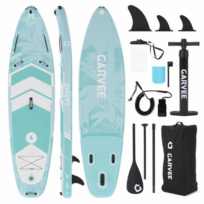 Inflatable Stand Up Paddle Board – Wide Stable SUP with Non-Slip EVA Deck, Triple Fin System, Accessories – Durable Drop-Stitch Material for Adults, Beginners, Touring, Yoga