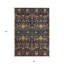 Tapis intérieur lavable extérieur floral noir et rouge 8 pi x 10 pi