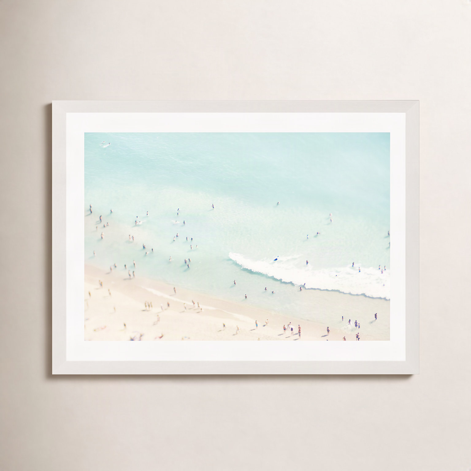 Tully "Beach Summer Love II" Print, 24" H x 36" W x 0.75" D, White Single Picture Framed, Yes