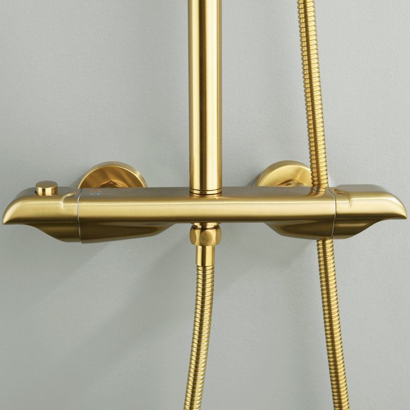 47.2" Solid Brass Thermostatic Complete Shower System with Rough-In Valve