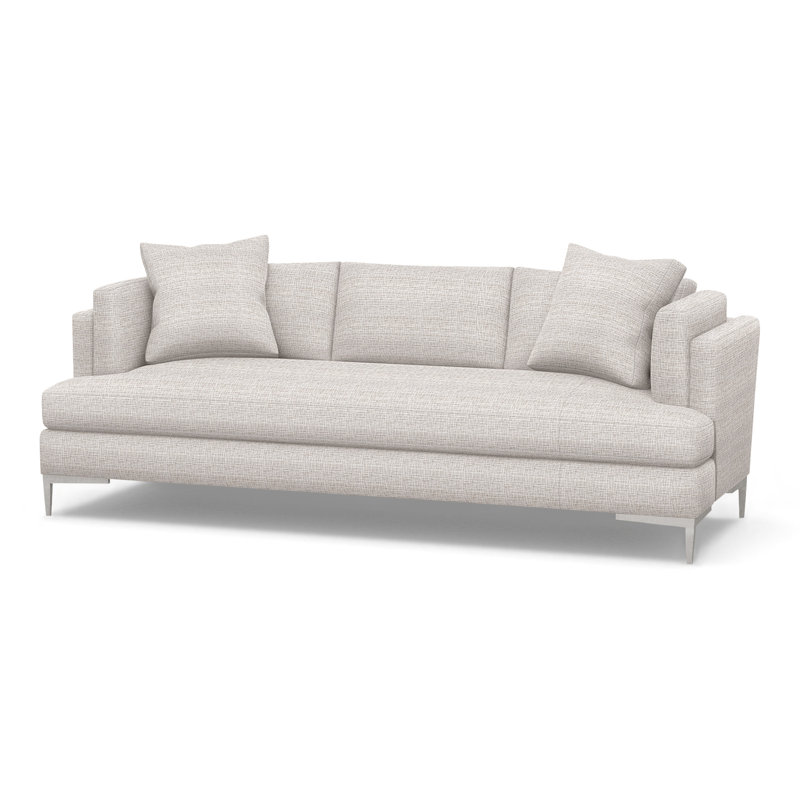 Aiden Upholstered 90.5'' Sofa, Stainless Steel, Perigold Ice Breaker White Sands