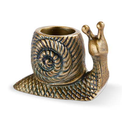 Garden Snail Tealight Gold Aluminum Everyday