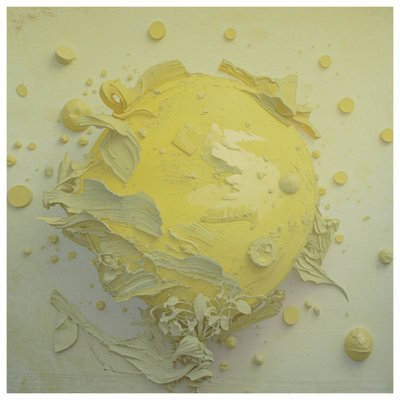 Tapis de bain texturé sphérique jaune