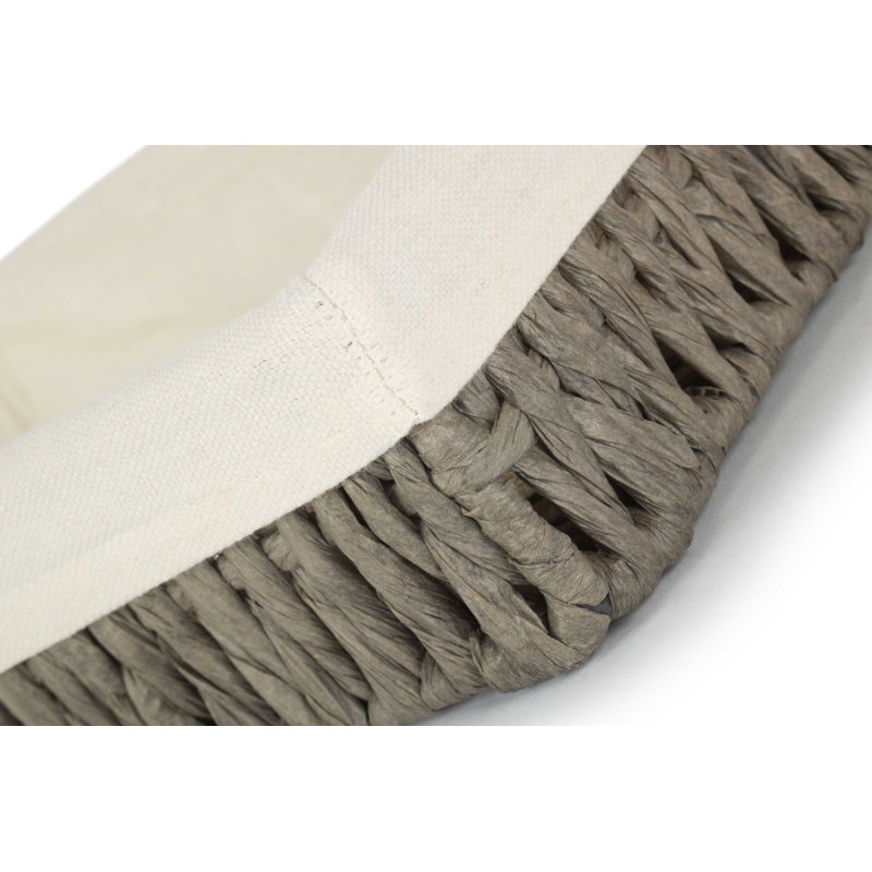 Lily Manor Wicker Storage Tray Basket with Lining, 7cm H x 32cm W x 21cm D