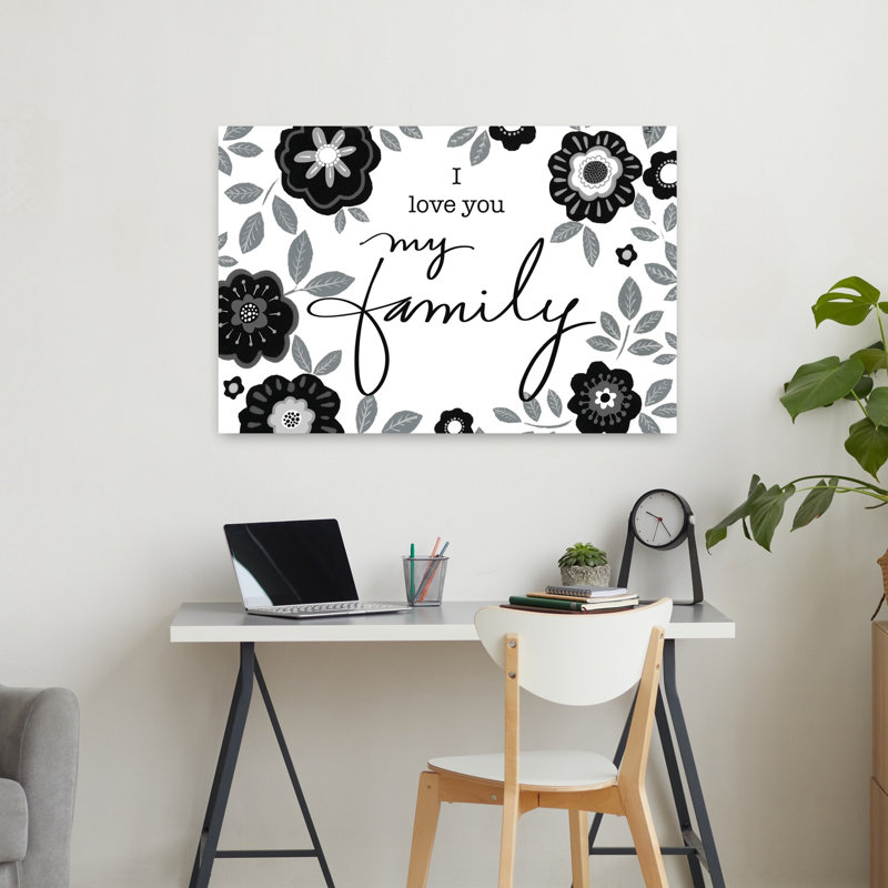 My Family, art floral contemporain, H 24 po x l 36 po