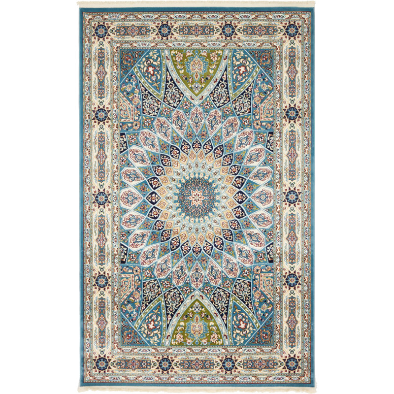 Tapis bleu Jackson Jackson, Rectangle 5 pi 3 po x 8 pi, Blue