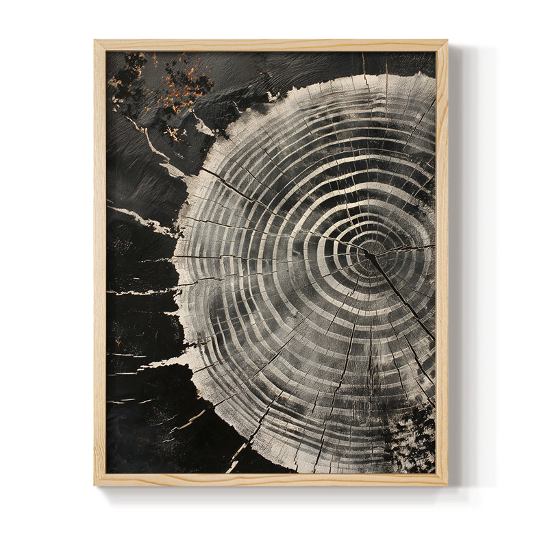Reproduction encadrée ABSTRACT Series CXCV - bois massif, H 30 po x l 24 po