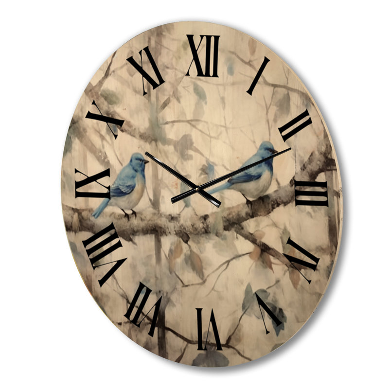 Horloge murale en bois massif Alysia, Moyenne