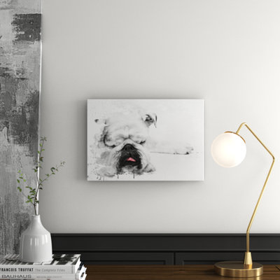 White British Bulldog Dog - Wall Art