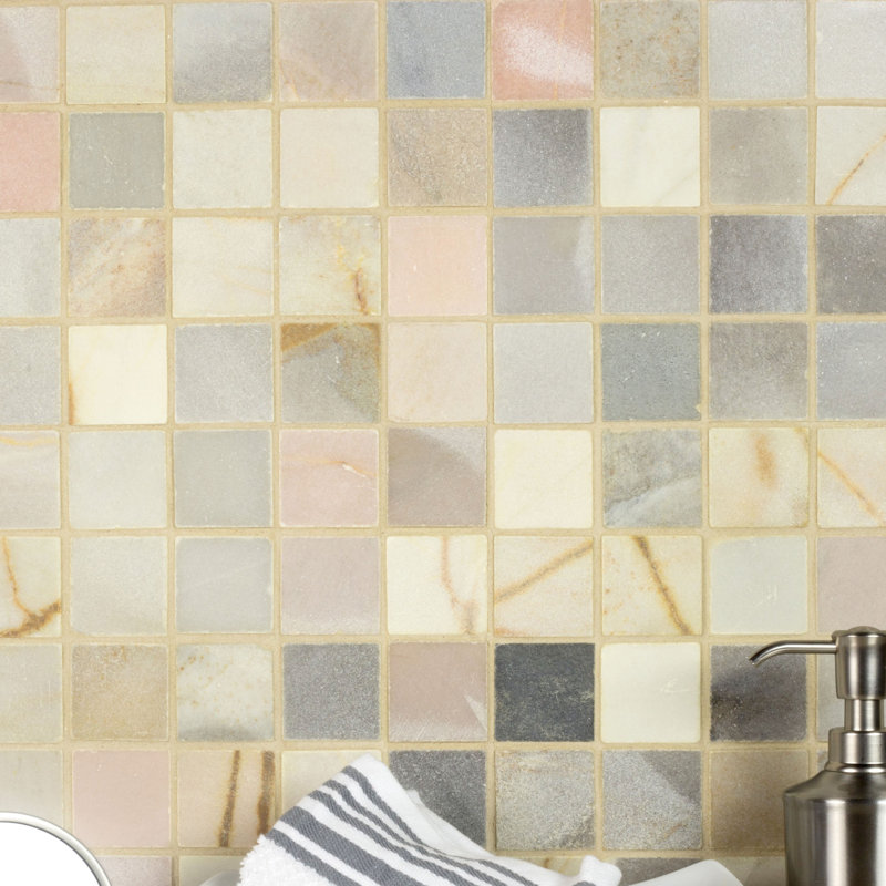 Westford 1.87" x 1.87" Slate Grid Mosaic Wall Tile, Desert Gray