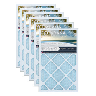 Cabana Air Filters 6 Pack HVAC Furnace Air Filters, MERV 11, White (Set of 6)