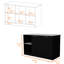 Rectangular Kitchen Island In Black And , Facilitate Meal Preparation Storage Organization With Inner Shelving For Better