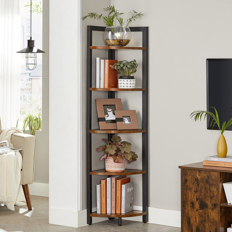 Uday 150cm H x 30cm W Steel Corner Bookcase