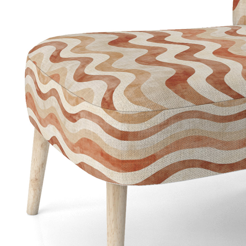 Chaise d'appoint abstraite - Chaise d'appoint orange et brun Earthy Ripple, Chaise d'appoint sans accoudoirs