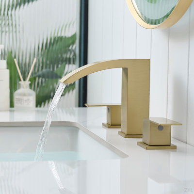 Robinets de salle de bain en acier inoxydable pour lavabo à 3 trous et robinet de lavabo à entraxe de 8 pouces Robinet de salle de bain à poignée double Robinet de meuble-lavabo avec tuyau