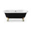 La baignoire sur pattes en acrylique à deux extrémités noire et blanche de 66 po avec trous de robinet à fixation sur le comptoir de 7 po par Strom Living-137930987